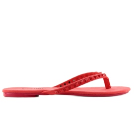 Infradito con borchie DD26 rosse rosso