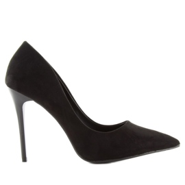 Tacco nero LE07 in suede liscio