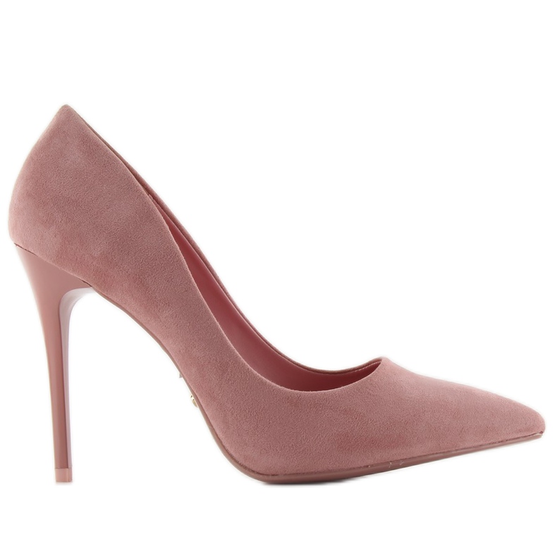 Tacco LE07 rosa in suede liscio