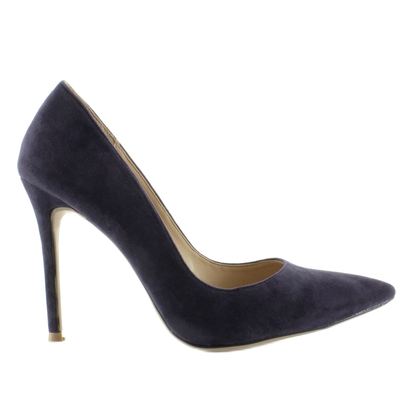 Décolleté in camoscio su tacco 5438 Navy blu navy