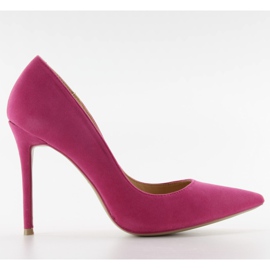 Decolleté in pelle scamosciata con tacco 5438 D. fushia rosa