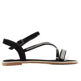 Sandali in velluto con zirconi S78 neri nero