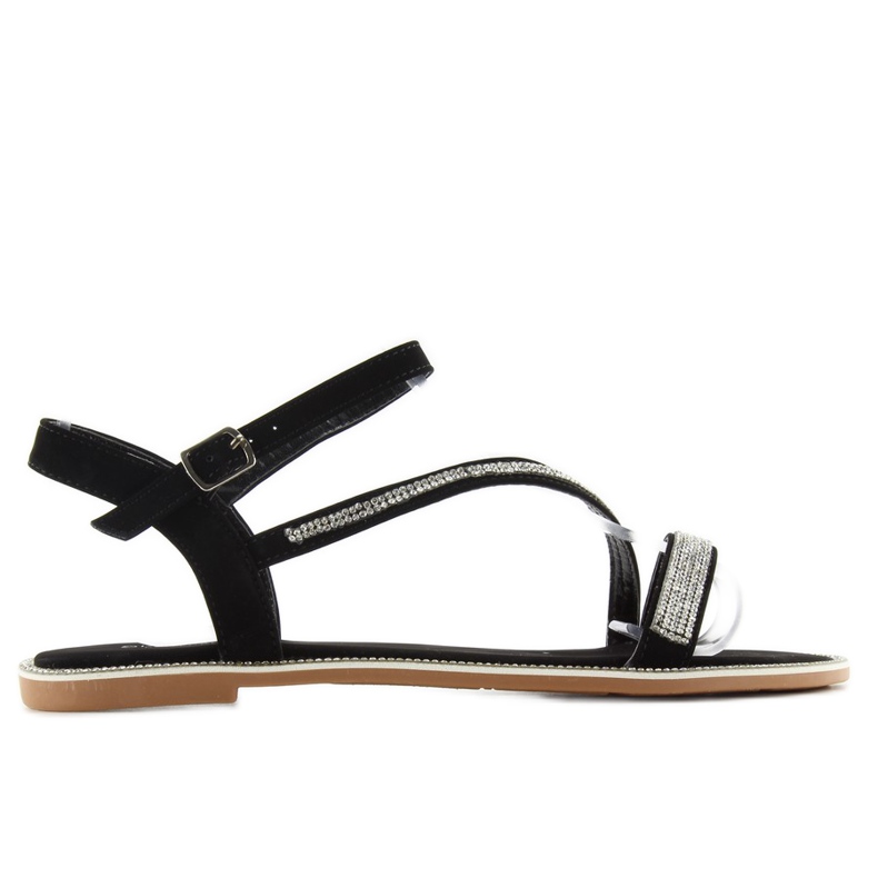Sandali in velluto con zirconi S78 neri nero