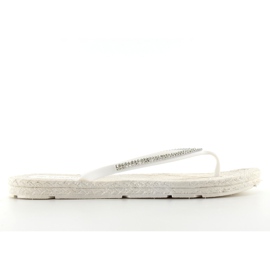 Infradito in gomma tipo espadrillas ls069 bianche bianco