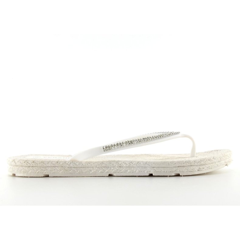 Infradito in gomma tipo espadrillas ls069 bianche bianca