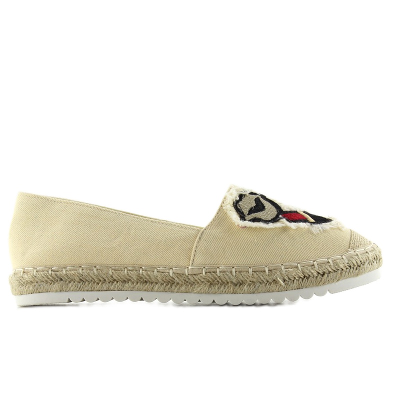 Espadrillas Con Patch Labbra F169-28 Beige