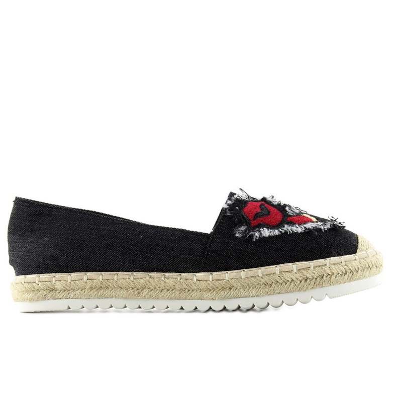 Espadrillas con patch nere f169-28 nero