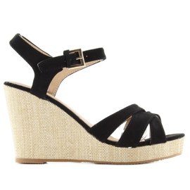 Sandali con zeppa BL337 neri nero