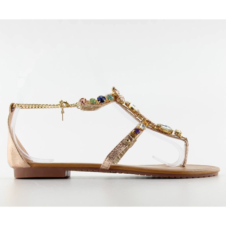 Sandali con catenina alla caviglia JH37 Pink rosa