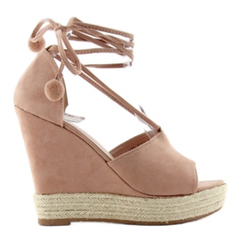 Sandali Espadrillas Con Pompon Y8P Rosa