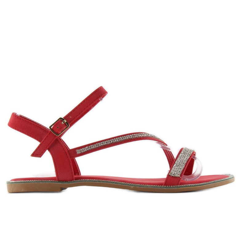 Sandali decorati con zirconi yh-2h018 rossi rosso