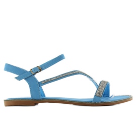 Sandali decorati con zirconi yh-2h018 blu