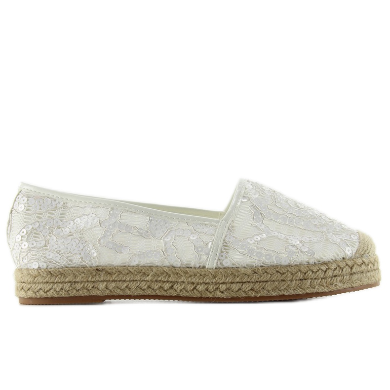 Espadrillas in pizzo 7137 bianche bianca