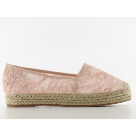 Espadrillas in pizzo suola alta 7137 rosa