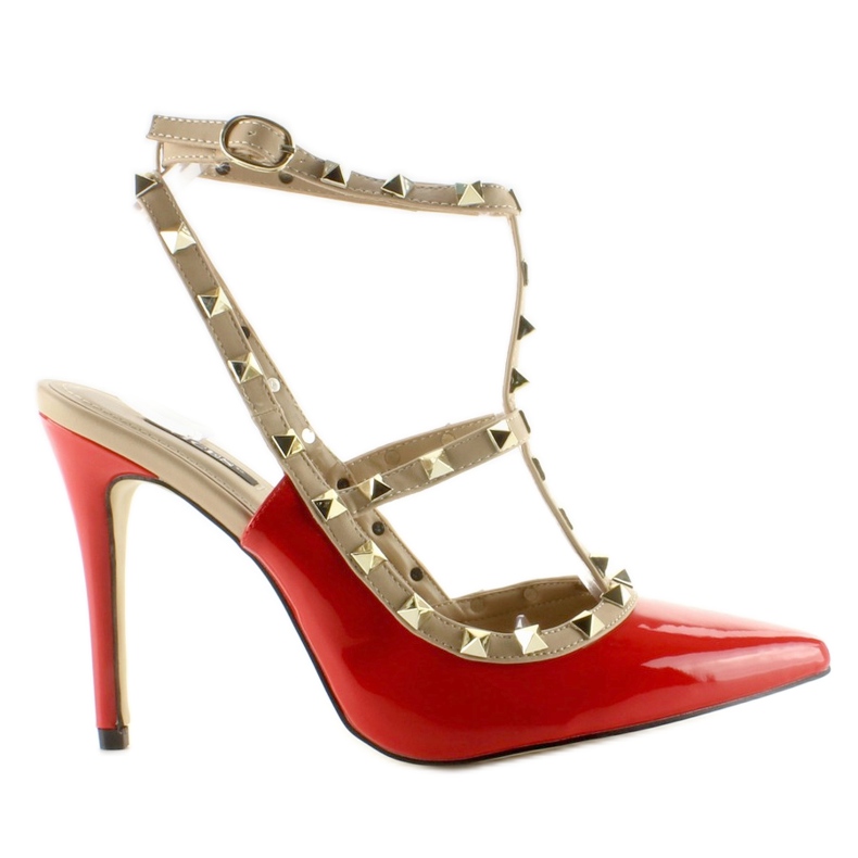 Borchie con borchie Valentina 1166 rosse rosso