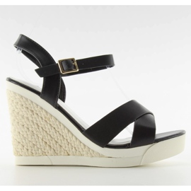 Sandali con zeppa suola sportiva nera nero