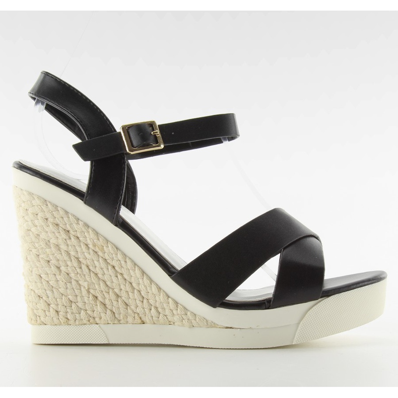 Sandali con zeppa suola sportiva nera nero
