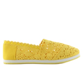 Sneakers con lacci in bv10 giallo