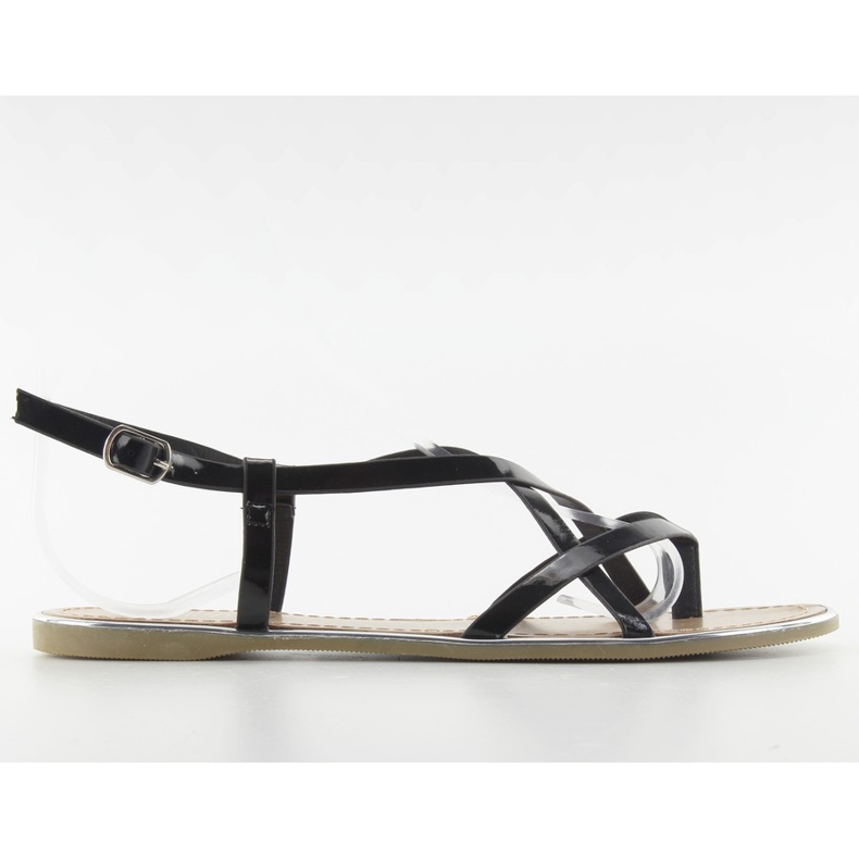 Sandali con finiture argento h161 nero