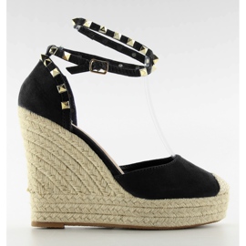 Espadrillas con borchie sulla piattaforma dei jeans blu navy