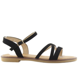 Sandali con delicate strisce nere S55 nero