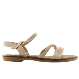 Sandali con righe delicate S55 beige