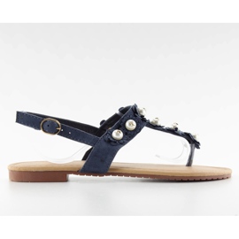 Sandali infradito con perle D-6541 blu scuro blu navy