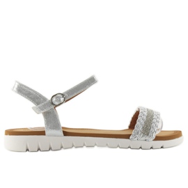 Sandali argento metallizzato grigio