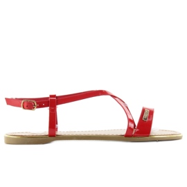 Sandali Con Righe Delicate Lc-89 rosso