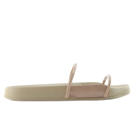 Ciabatte con striscia trasparente ts168-6 Beige