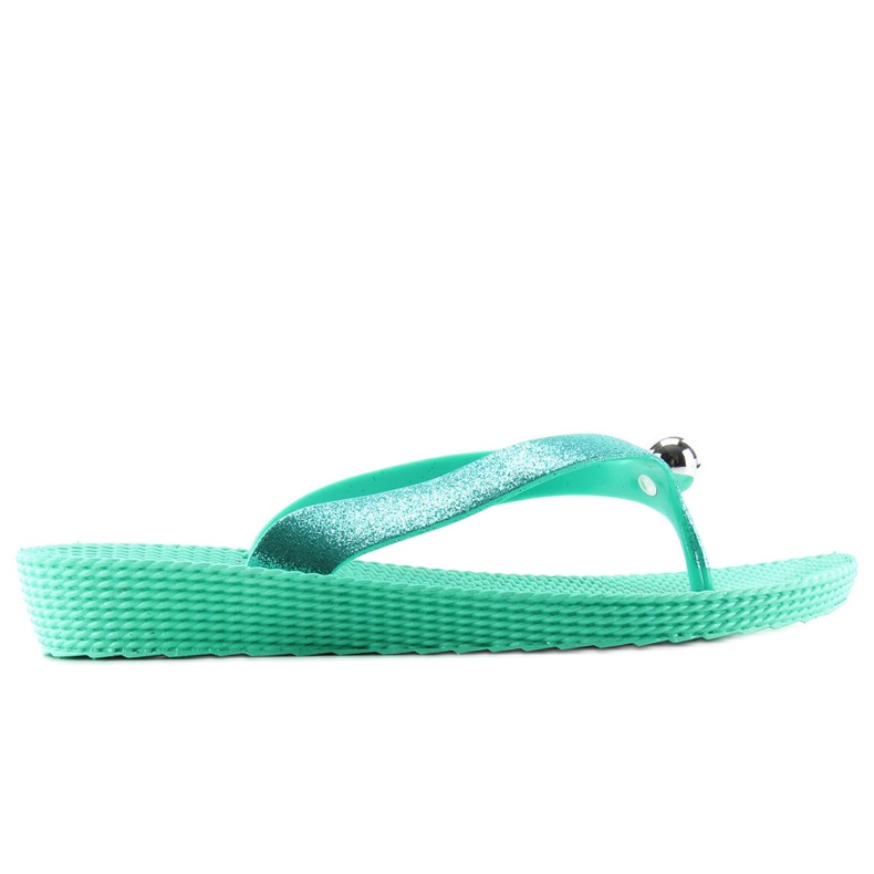 Infradito con pallina argento 9-56 verde