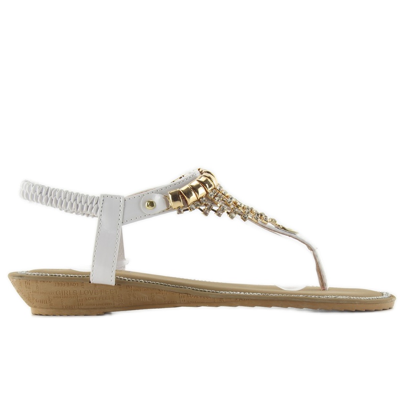 Sandali riccamente decorati 2017-32 bianchi bianca