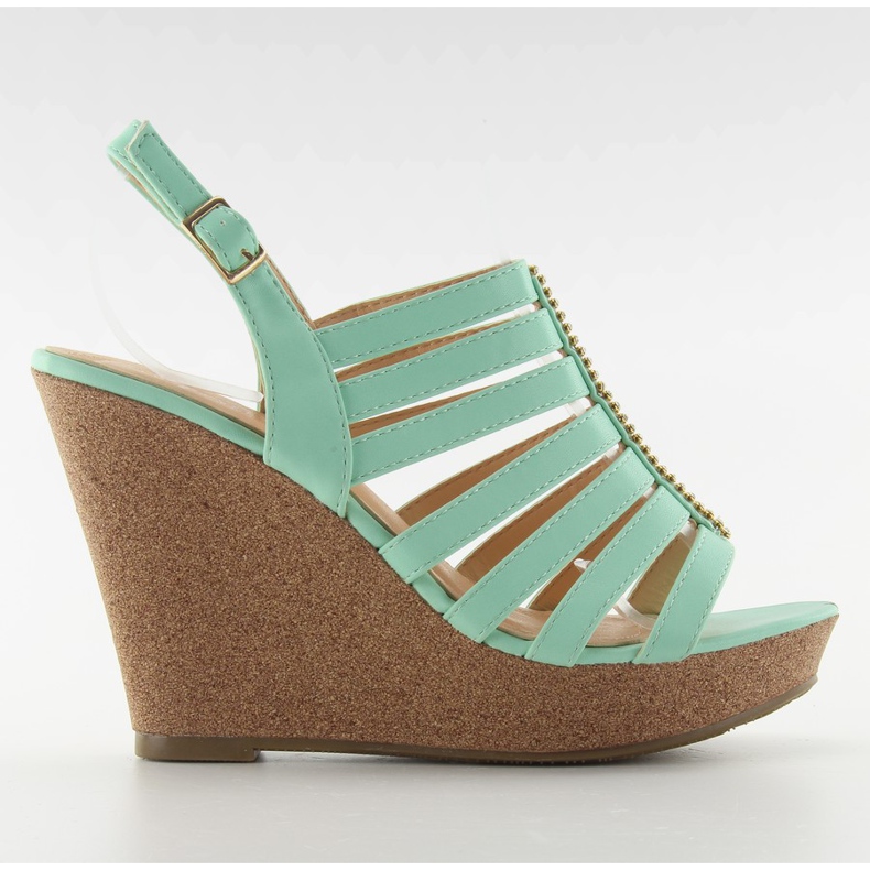 Sandali con zeppa FA77 Verde