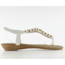 Sandali con perle 2017-25 bianco bianca