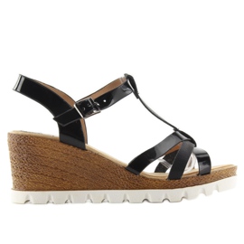 Sandali con zeppa FD-76 neri nero