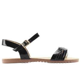 Sandali Con Strisce Lucide H8-72 nero