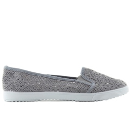 Slipons in pizzo qf-09p grigi grigio