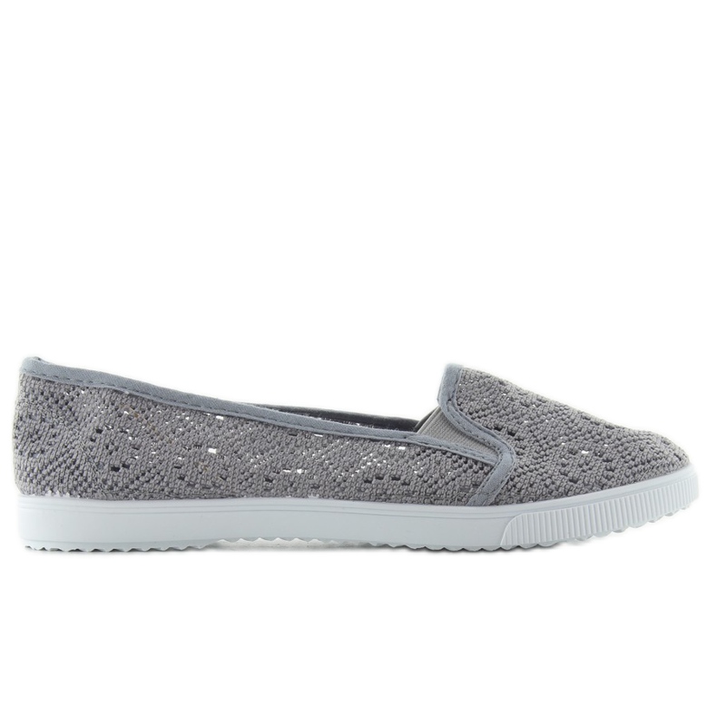 Slipons in pizzo qf-09p grigi grigio