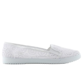 Slipons in pizzo qf-09p bianco bianca
