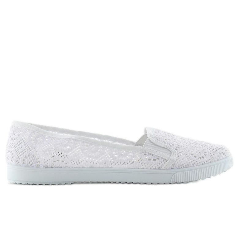 Slipons in pizzo qf-09p bianco bianca