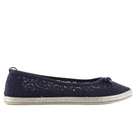 Meravigliose ballerine in pizzo JX33 Navy blu navy