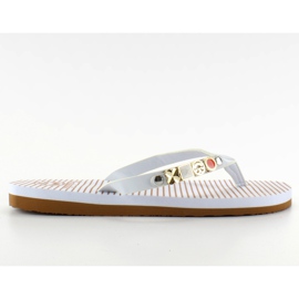 Infradito con cintura decorata B762 Bianco bianca
