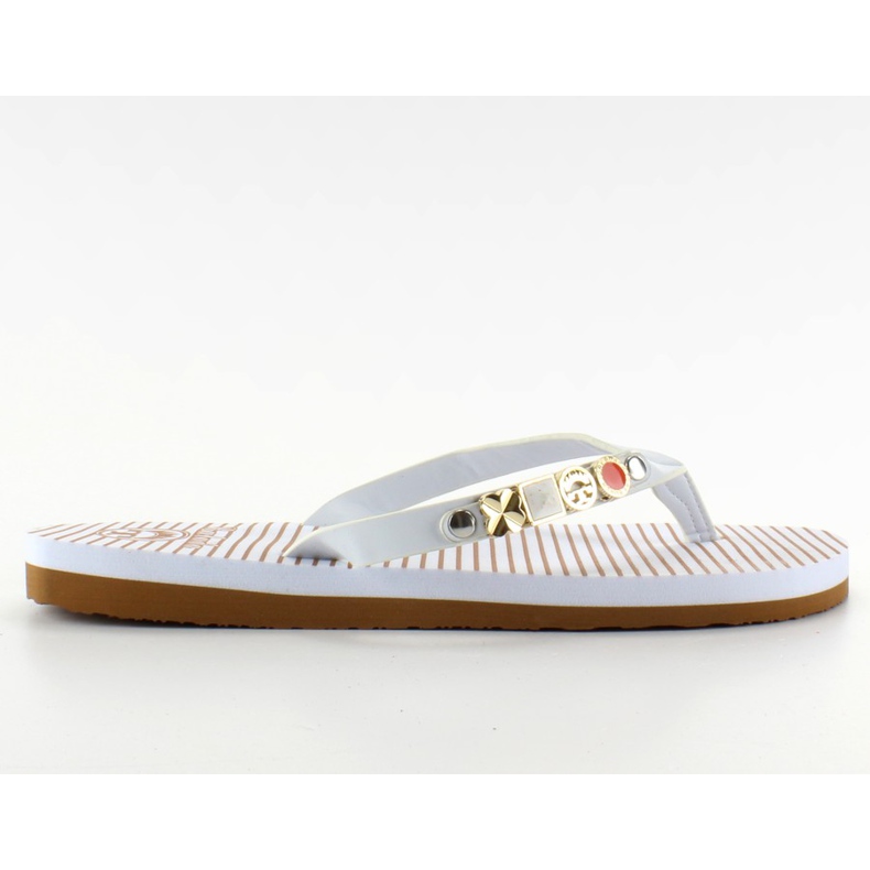 Infradito con cintura decorata B762 Bianco bianca