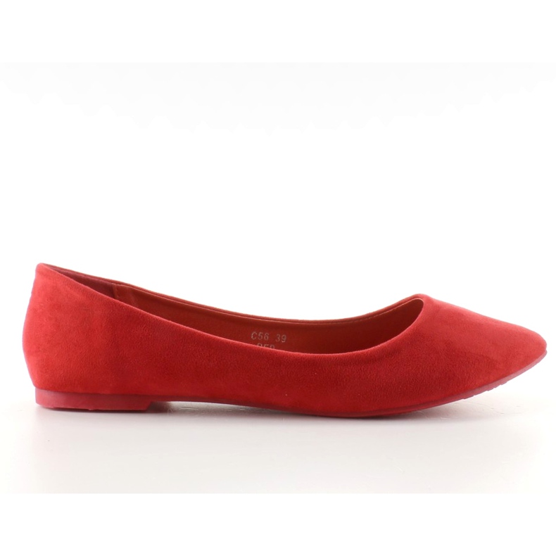 Ballerine lisce, delicato Spitz C56 rosso