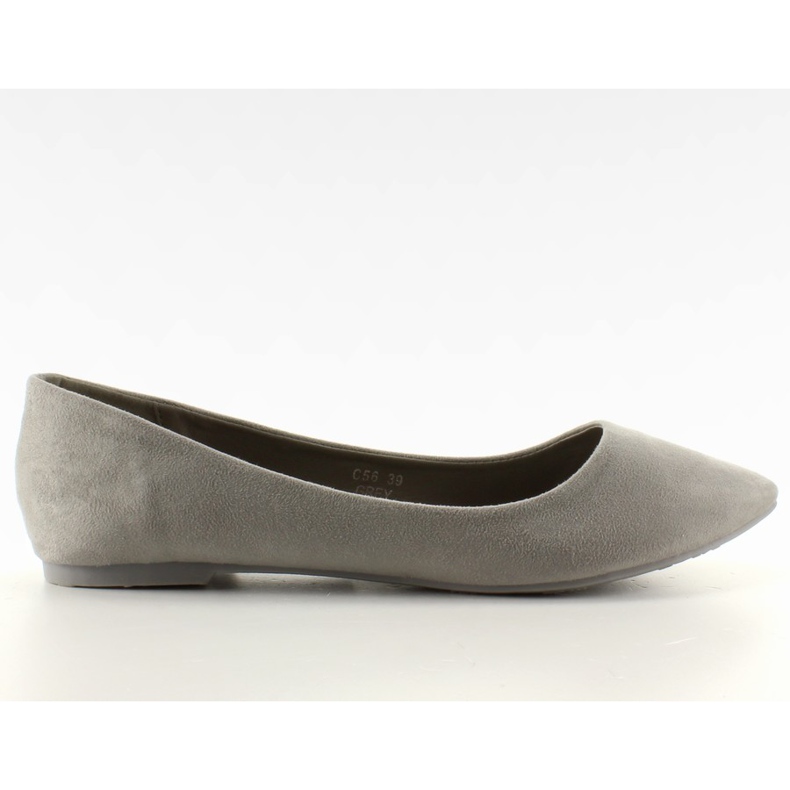 Ballerine lisce, delicato Spitz C56 grigio