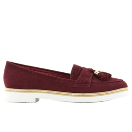 Mocassini classici da donna 7101 D. Rosso multicolore