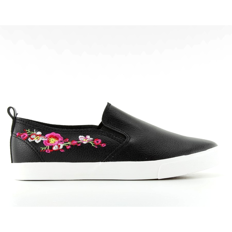 Slipons con ricamo delicato g1204a Nero