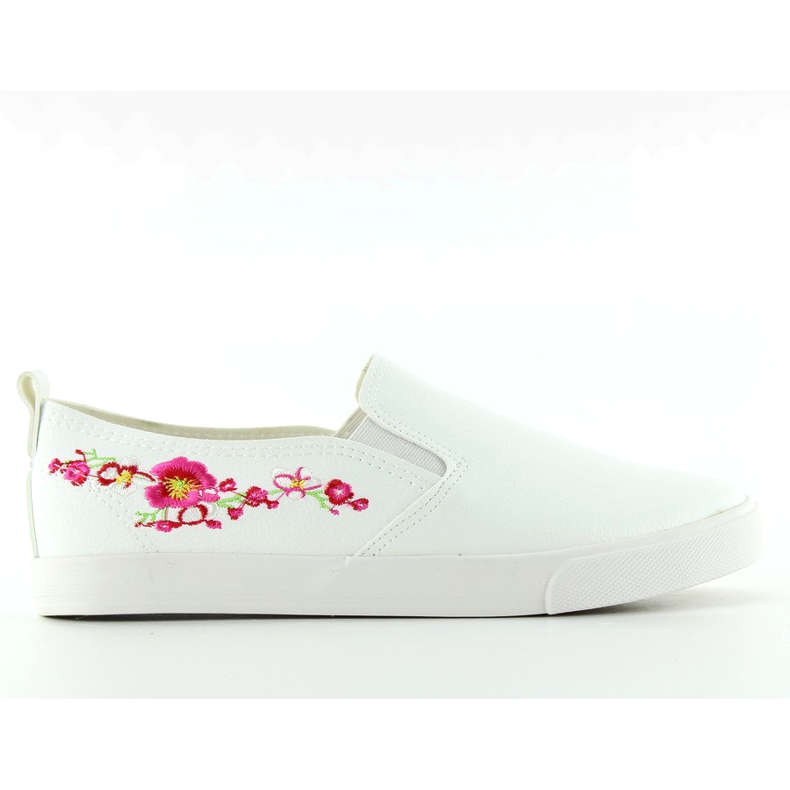 Slipons con ricamo delicato g1204a Bianco bianca