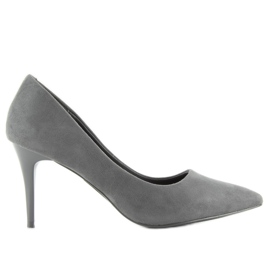 Stilettos su un comodo tacco grigio LL-88p Grey