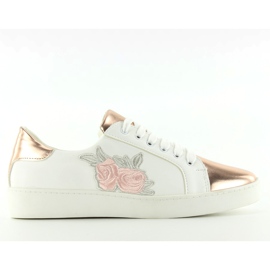 Sneakers con ricamo delicato s-311 Champagne bianco